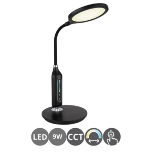 Flexo de escritorio 9w CCT regulable táctil flexible negro