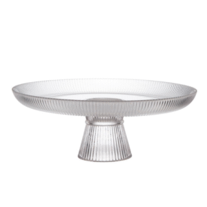 Plato de vidrio para pastel con pie