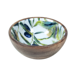 Plato hondo / cuenco ACEITUNAS pequeño 15cm madera de mango