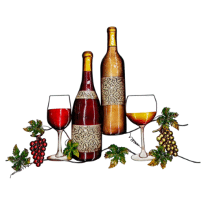 Adorno pared VINO 69x50cm metal
