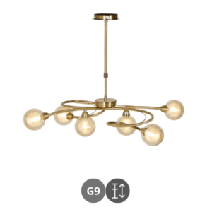 Lámpara BOLAS cristal 6xG9 cuero