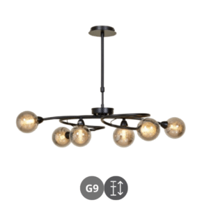 Lámpara BOLAS cristal 6xG9 negro