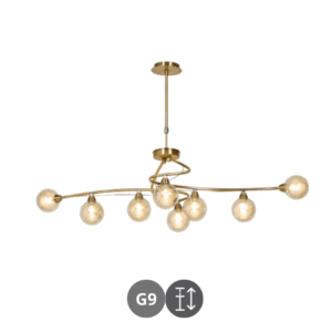 Lámpara BOLAS cristal 8xG9 cuero