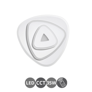 Plafón led triángulo 35w CCT mando a distancia