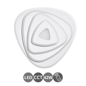 Plafón led triángulo 42w CCT mando a distancia