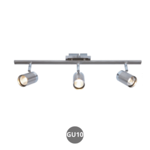 Foco 3x GU10 níquel satinado