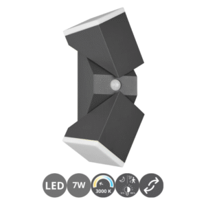 Aplique led exterior 7w 3000k IP54 con sensor de movimiento y crepuscular