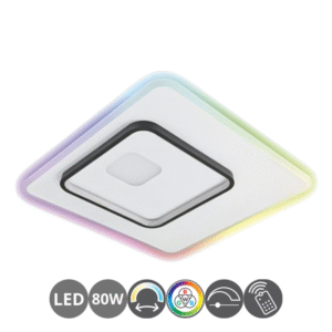 Plafón led RGB CUADRADO 80w regulable mando a distancia